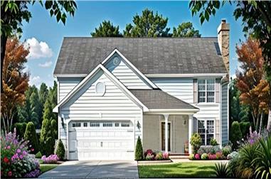 2-Bedroom, 1000 Sq Ft Multi-Level House Plan - 103-1091 - Front Exterior