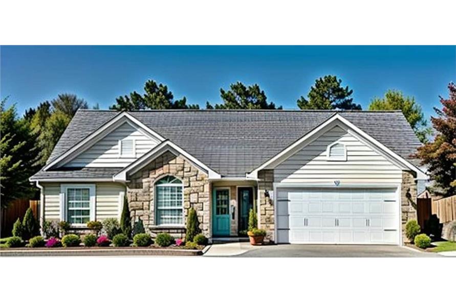 2-Bedroom, 1200 Sq Ft Ranch Home Plan - 103-1099 - Main Exterior