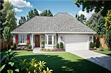 3-Bedroom, 1462 Sq Ft Ranch Home Plan - 103-1105 - Main Exterior