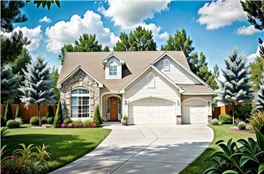 3-Bedroom, 1461 Sq Ft Ranch House Plan - 103-1106 - Front Exterior