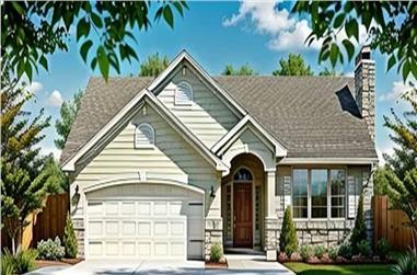 3-Bedroom, 1159 Sq Ft Ranch Home Plan - 103-1107 - Main Exterior