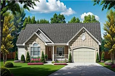 2-Bedroom, 1525 Sq Ft Ranch Home Plan - 103-1110 - Main Exterior