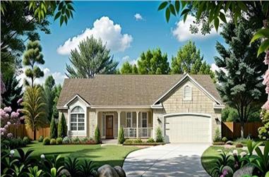 3-Bedroom, 1179 Sq Ft Ranch Home Plan - 103-1112 - Main Exterior