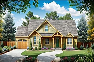 2-Bedroom, 1392 Sq Ft Craftsman Ranch House - Plan #103-1135 - Front Exterior