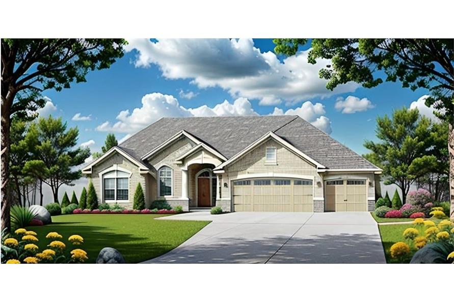 3-Bedroom, 1602 Sq Ft Ranch Home - Plan #103-1154 - Main Exterior