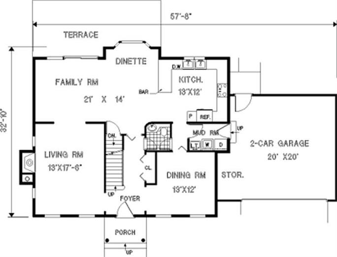 Colonial Home with 4 Bedrooms, 2141 Sq Ft | Floor Plan #105-1061