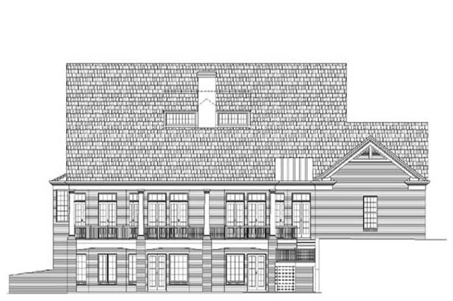Home Plan Rear Elevation of this 4-Bedroom,4469 Sq Ft Plan -106-1088