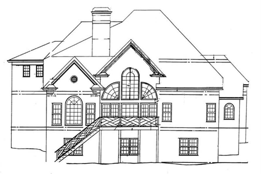 Home Plan Rear Elevation of this 5-Bedroom,3152 Sq Ft Plan -106-1235