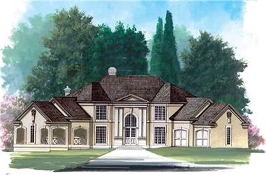 4-Bedroom, 3338 Sq Ft European Home Plan - 106-1248 - Main Exterior