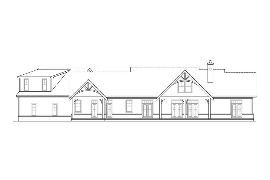 Home Plan Rear Elevation of this 3-Bedroom,2537 Sq Ft Plan -106-1336