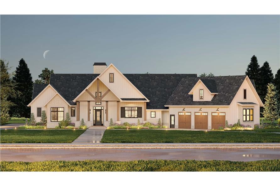 Front View of this 4-Bedroom,3686 Sq Ft Plan -106-1338