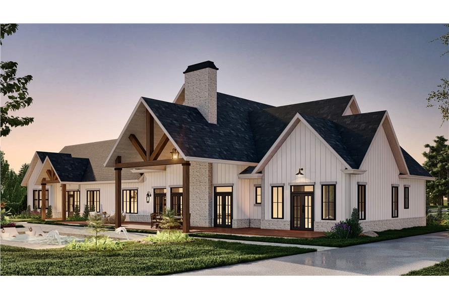 Rear View of this 4-Bedroom,3686 Sq Ft Plan -106-1338