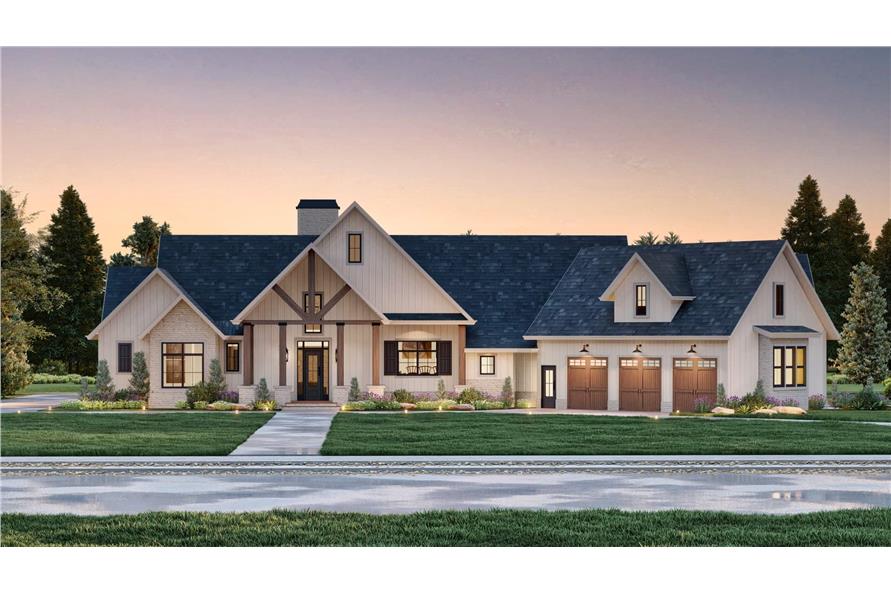 Front View of this 4-Bedroom,3686 Sq Ft Plan -106-1338