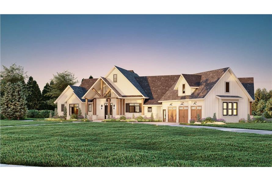 Front View of this 4-Bedroom,3686 Sq Ft Plan -106-1338