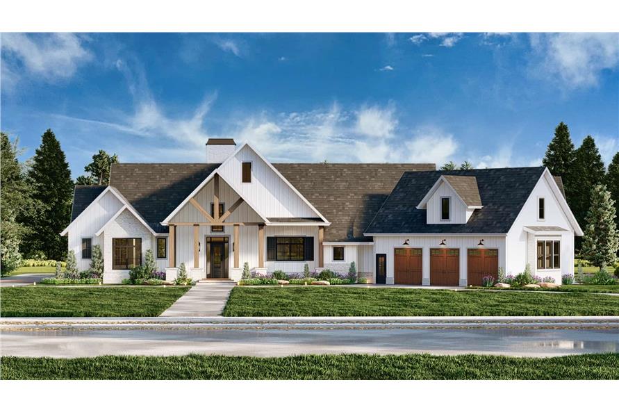 4-Bedroom, 3686 Sq Ft Modern Farmhouse House Plan - 106-1338 - Front Exterior