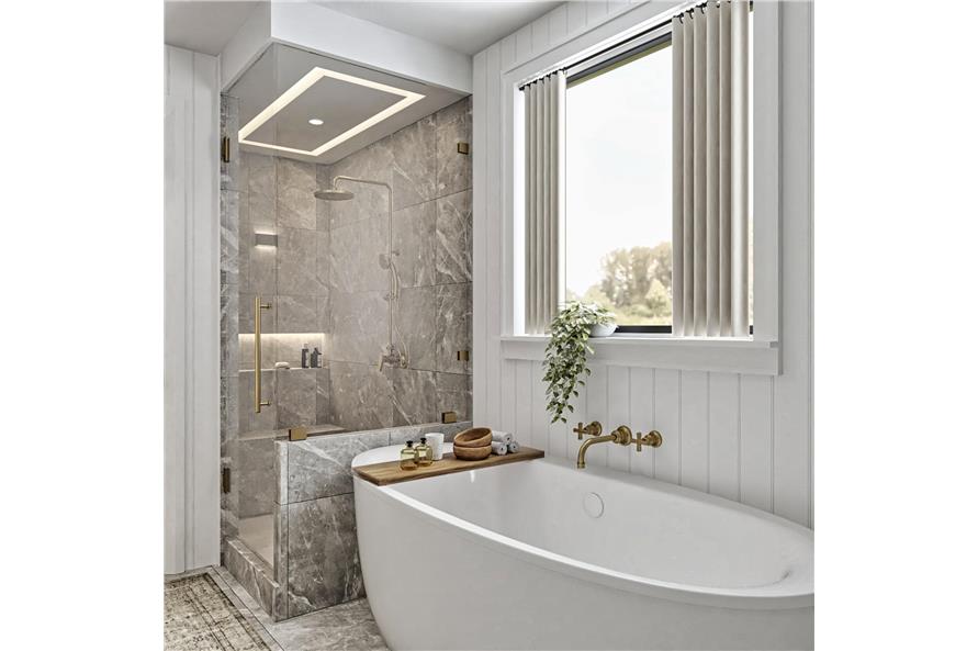 Master Bathroom: Tub of this 3-Bedroom,1928 Sq Ft Plan -106-1353