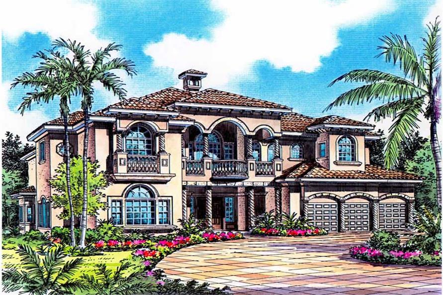 Front View of this 6-Bedroom, 4984 Sq Ft Plan - 107-1006