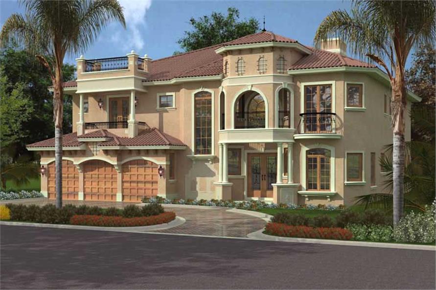Front View of this 5-Bedroom, 5176 Sq Ft Plan - 107-1013