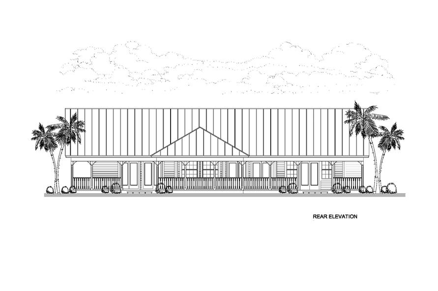 Home Plan Rear Elevation of this 4-Bedroom,3276 Sq Ft Plan -107-1019