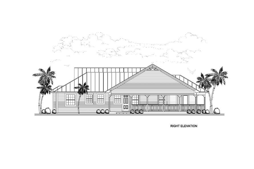 Home Plan Right Elevation of this 4-Bedroom,3276 Sq Ft Plan -107-1019