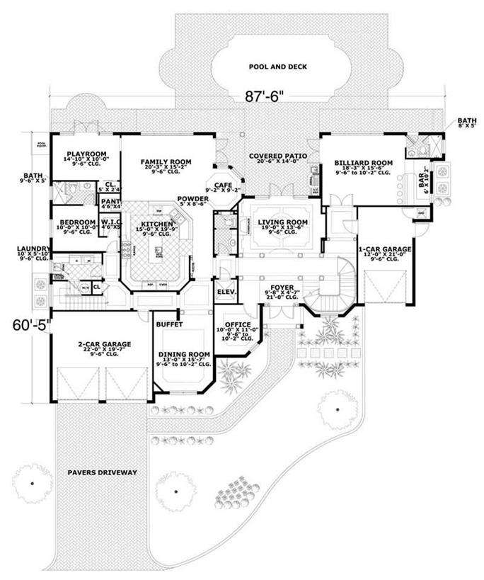 Luxury Home with 5 Bdrms, 6096 Sq Ft | Floor Plan #107-1109