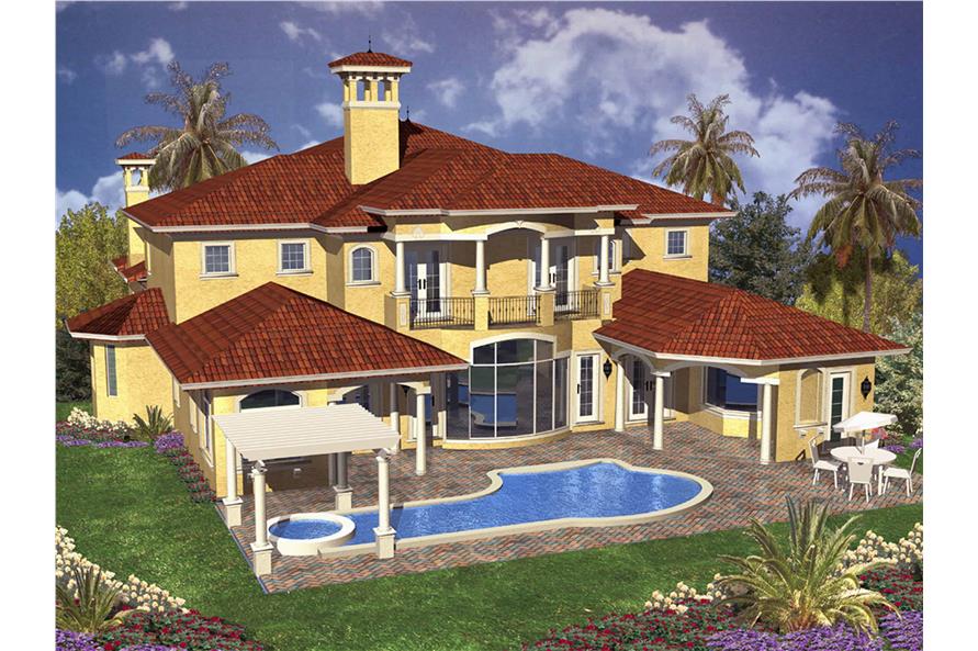 Rear View of this 5-Bedroom, 5966 Sq Ft Plan - 107-1183