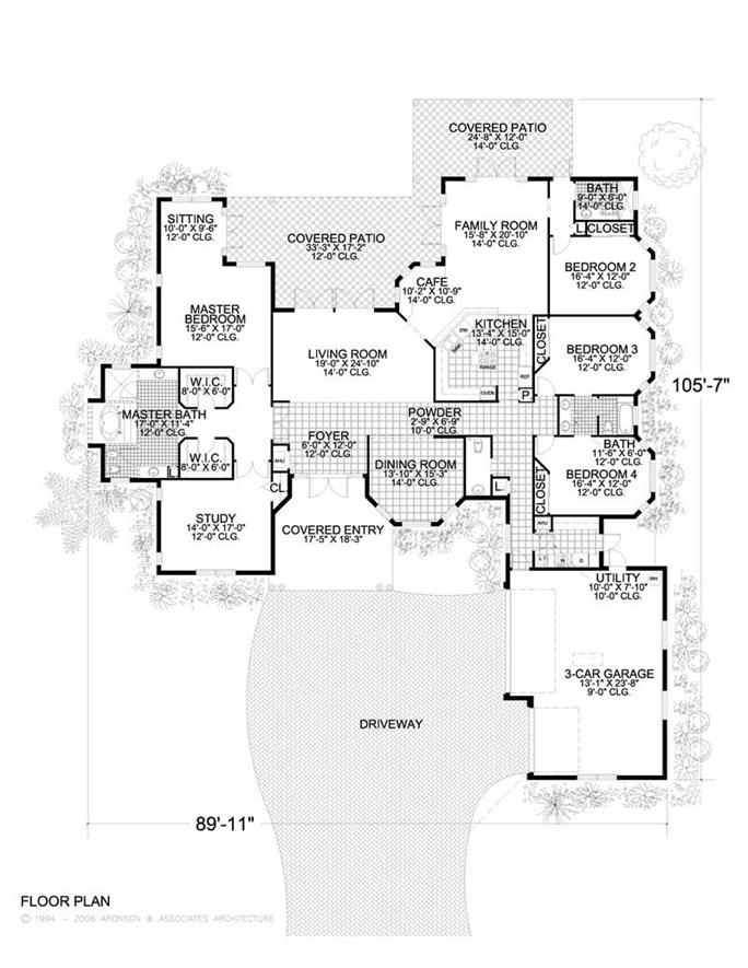 Mediterranean Home with 4 Bedrooms, 3775 Sq Ft | Floor Plan #107-1216