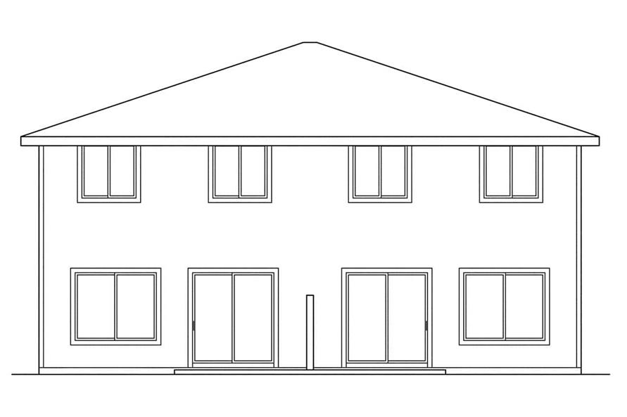 Home Plan Rear Elevation of this 4-Bedroom,2568 Sq Ft Plan -108-1007