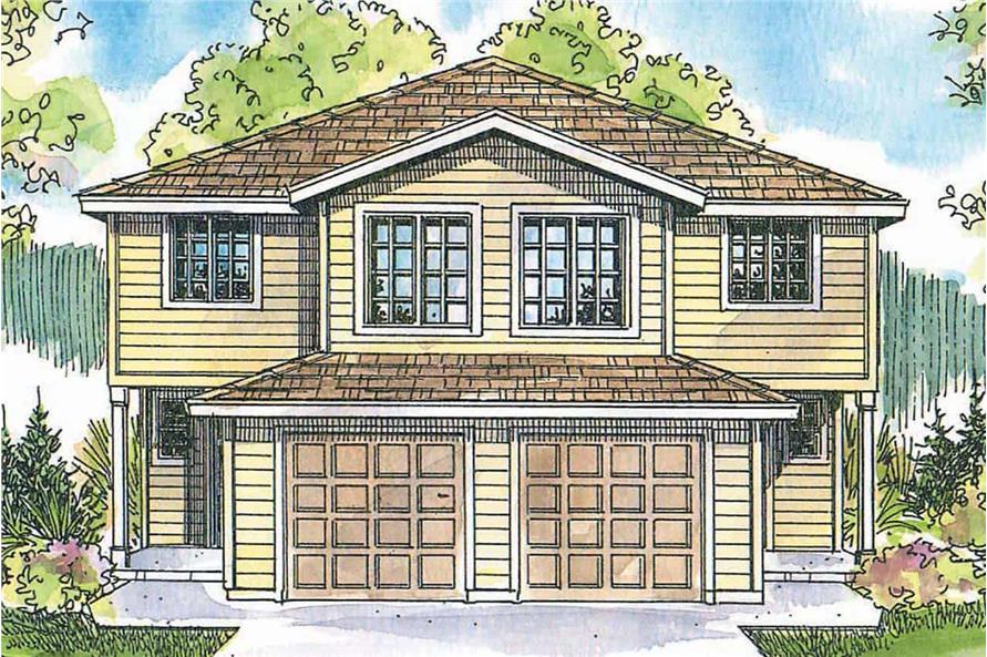 Home Plan Front Elevation of this 8-Bedroom,2568 Sq Ft Plan -108-1007