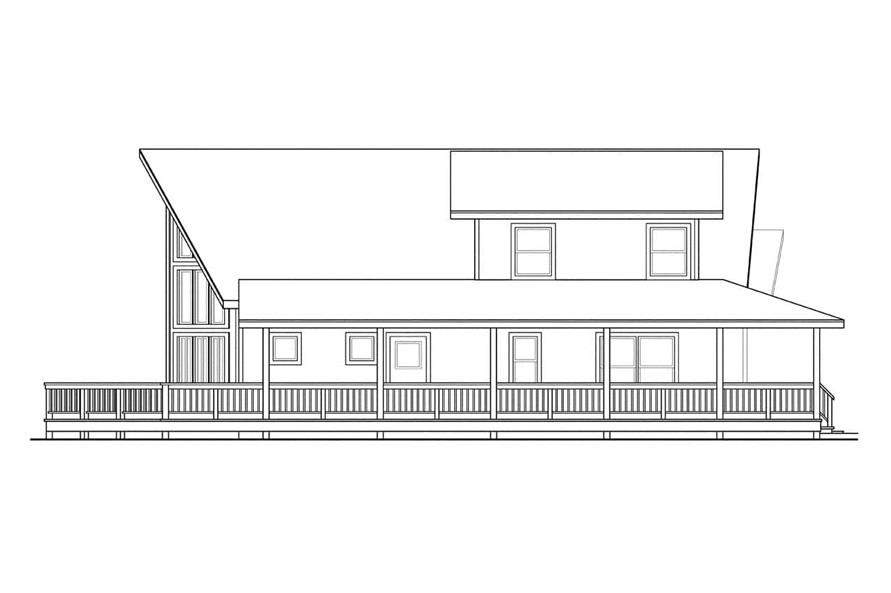 Home Plan Left Elevation of this 3-Bedroom,1844 Sq Ft Plan -108-1066