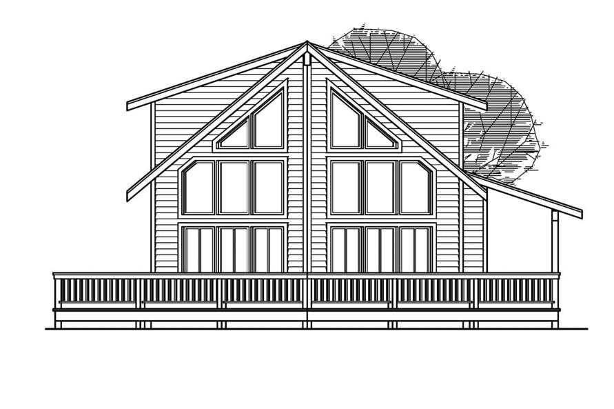 Home Plan Rear Elevation of this 3-Bedroom,1844 Sq Ft Plan -108-1066