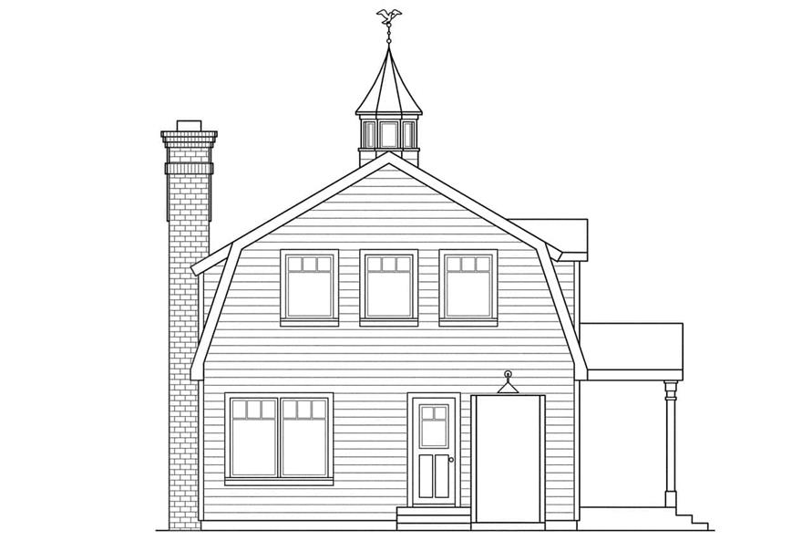 Home Plan Left Elevation of this 2-Bedroom,1371 Sq Ft Plan -108-1179