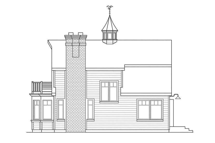 Home Plan Rear Elevation of this 2-Bedroom,1371 Sq Ft Plan -108-1179