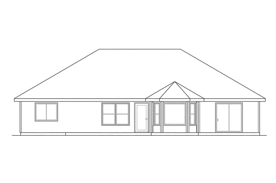Home Plan Rear Elevation of this 4-Bedroom,1835 Sq Ft Plan -108-1181