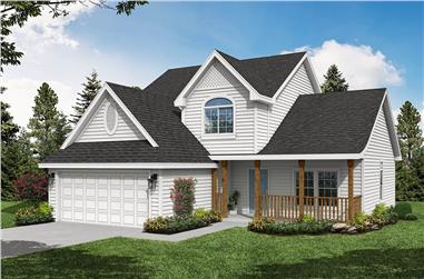 3-Bedroom, 1753 Sq Ft Country Home Plan - 108-1190 - Main Exterior