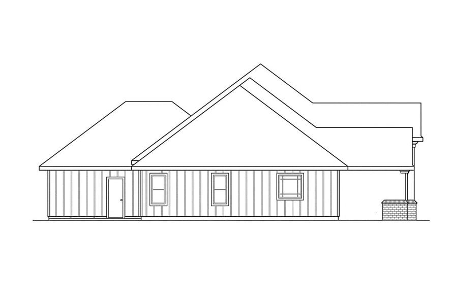 Home Plan Left Elevation of this 4-Bedroom,3032 Sq Ft Plan -108-1207