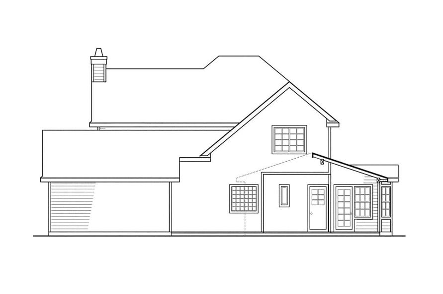 Home Plan Rear Elevation of this 3-Bedroom,2156 Sq Ft Plan -108-1215