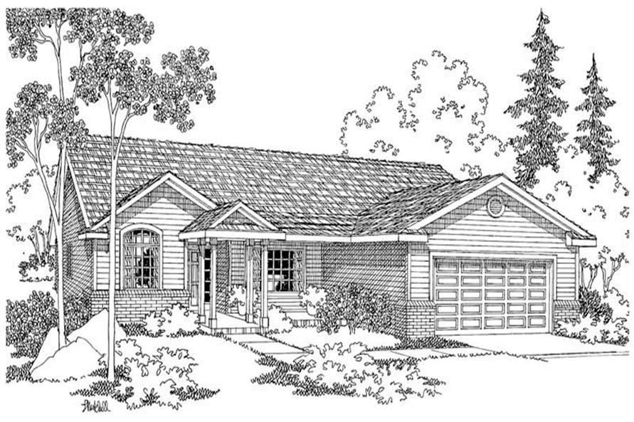 3-Bedroom, 1604 Sq Ft Ranch Home Plan - 108-1224 - Main Exterior