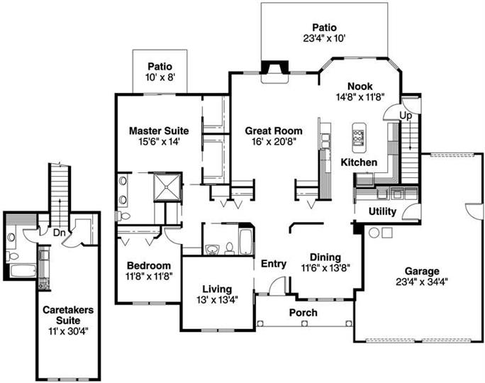 Country - Ranch Home with 3 Bdrms, 2712 Sq Ft | House Plan #108-1233