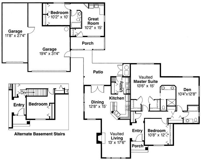 Transitional Home with 3 Bdrms, 2056 Sq Ft | Floor Plan #108-1247