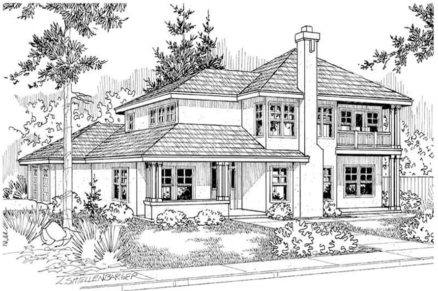 Front View of this 4-Bedroom, 2602 Sq Ft Plan - 108-1287