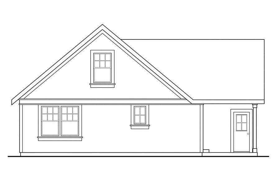 Home Plan Rear Elevation of this 3-Bedroom,1426 Sq Ft Plan -108-1296