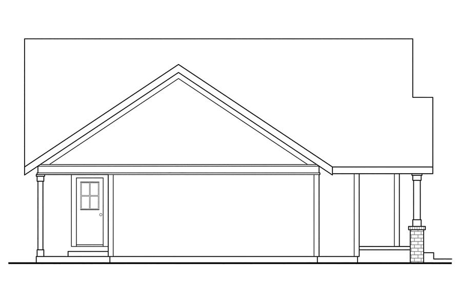 Home Plan Left Elevation of this 3-Bedroom,1426 Sq Ft Plan -108-1296