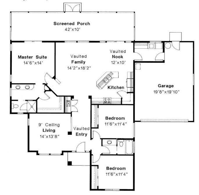 Mediterranean Home with 3 Bdrms, 1796 Sq Ft | Floor Plan #108-1326