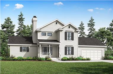 4-Bedroom, 1646 Sq Ft Country Home Plan - 108-1341 - Main Exterior