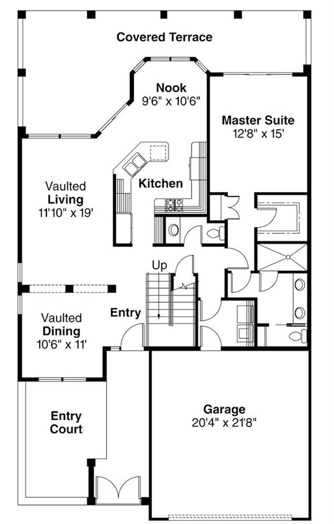 Mediterranean Home with 3 Bdrms, 1794 Sq Ft | Floor Plan #108-1387