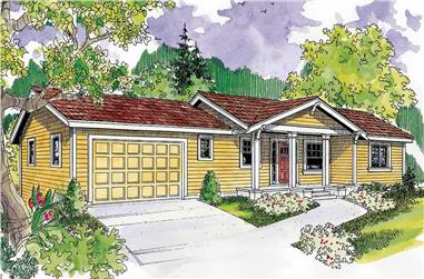 3-Bedroom, 2151 Sq Ft Country Home Plan - 108-1464 - Main Exterior