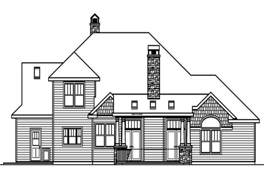 Home Plan Rear Elevation of this 3-Bedroom,3232 Sq Ft Plan -108-1540