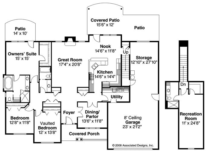 Cape Cod - Country Home with 3 Bedrms, 2828 Sq Ft | Plan #108-1561