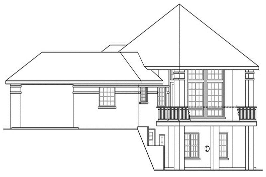 Home Plan Right Elevation of this 5-Bedroom,3476 Sq Ft Plan -108-1696